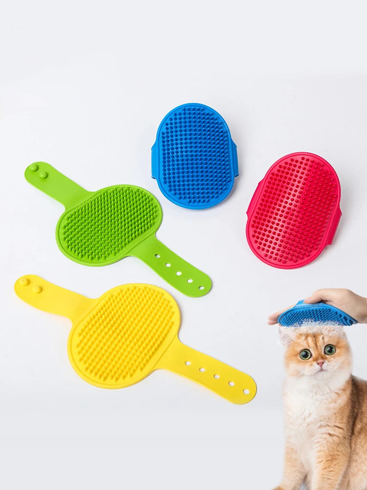 Soft Rubber Pet Bath Brush – Grooming & Massage Glove